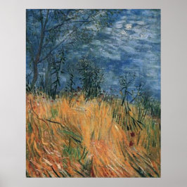 Póster Edge Of a Wheat field With Poppies 1887, van Gogh