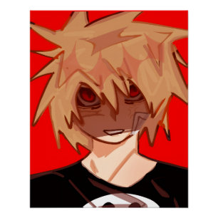 Póster Edgy Anime Boy Grunge Aesthetic