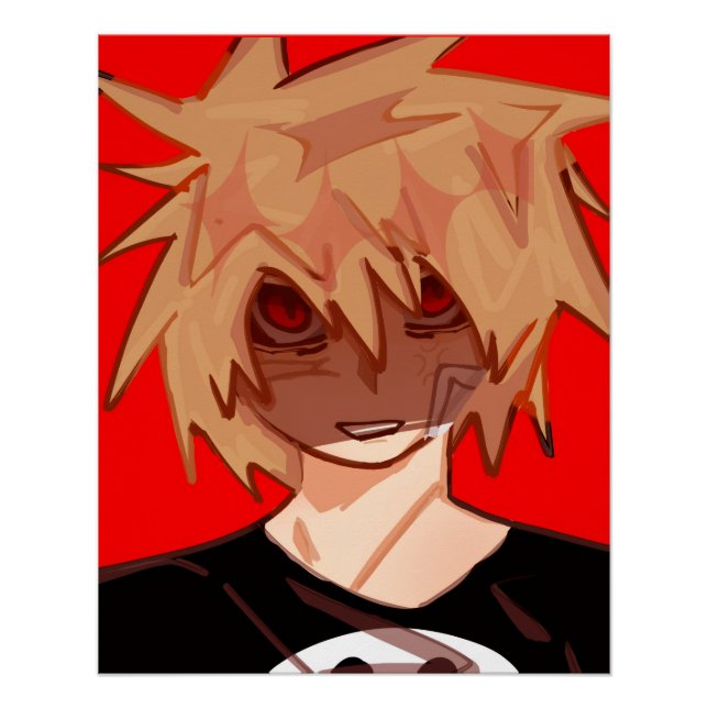Póster Edgy Anime Boy Grunge Aesthetic  (Anverso)