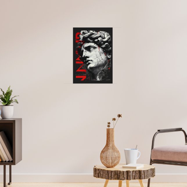 Póster Edgy David Bust Modern Street Art Poster (Salón 3)
