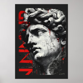 Póster Edgy David Bust Modern Street Art Poster