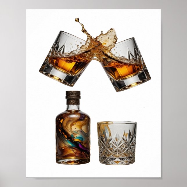 Póster Edgy Silver WHISKY SPLASH (Frente)