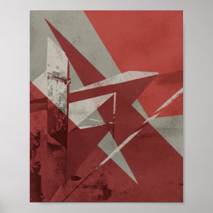 Póster Edgy Urban Geometric - Grunge Resumen Art