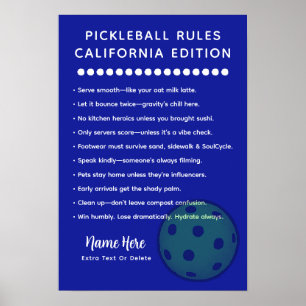 Póster Edición California de Pickleball Personalizado