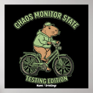 Póster Edición de prueba del monitor de caos de capibara 