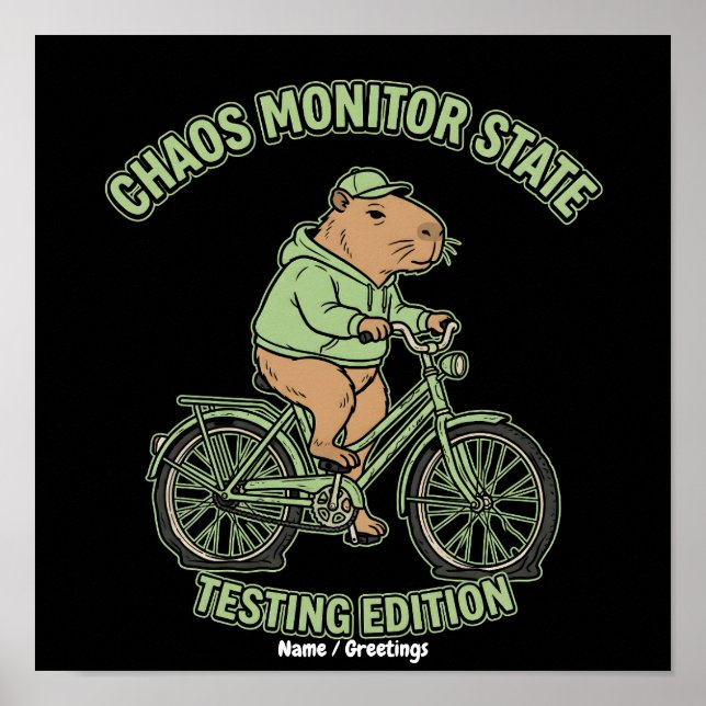 Póster Edición de prueba del monitor de caos de capibara  (Frente)