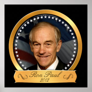 Póster Edición del oro de Ron Paul en 2012