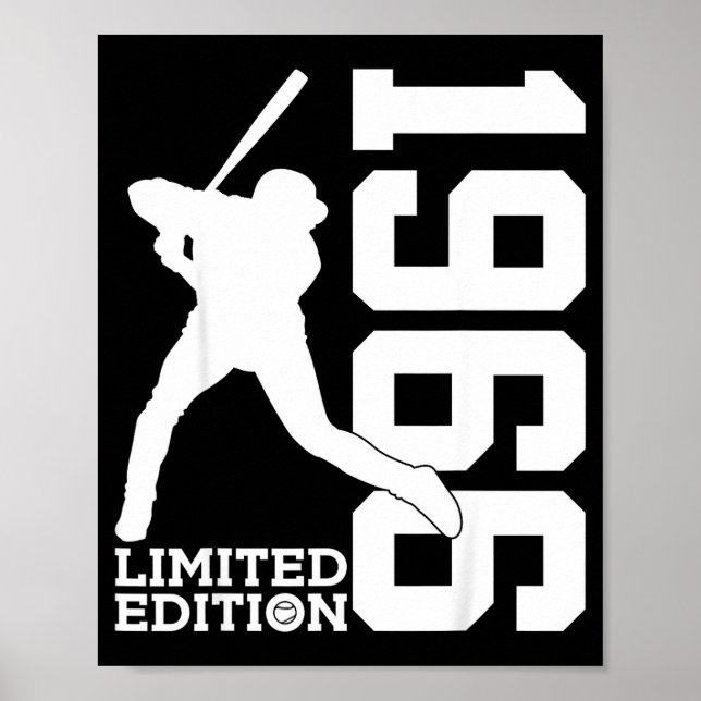Póster Edición Limitada Béisbol Cumpleaños 60 1966  (Frente)