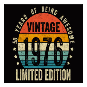 Póster Edición Limitada Cumpleaños 50 Aniversario Vintage