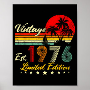 Póster Edición Limitada Cumpleaños 50 Años 1976 Vintage