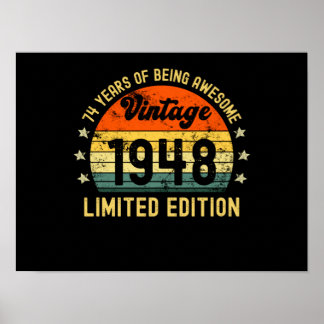 Póster Edición limitada de 74 años 1948 74 años