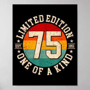 Póster Edición limitada de 75 años de antigüedad 1951 75º
