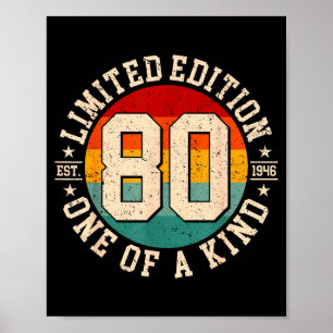 Póster Edición limitada de 80 años de antigüedad 1946 80º