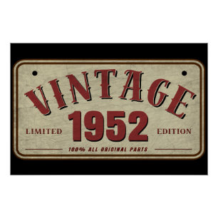 Póster Edición Limitada Vintage 1952 Todas las Piezas Ori
