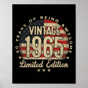 Póster Edición Limitada Vintage 1965 Regalos de 60 años E