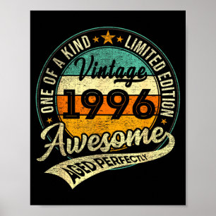 Póster Edición Limitada Vintage 1996 Cumpleaños 30 Años