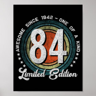 Póster Edición Limitada Vintage de 84 Años 1942 Cumpleaño