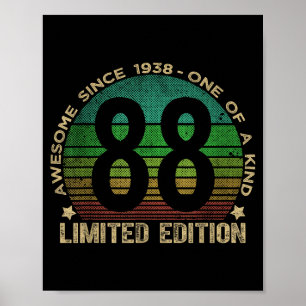 Póster Edición Limitada Vintage de 88 Años 1938 Cumpleaño