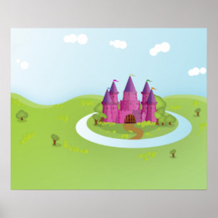 Póster Edición pixelada del castillo FairyTail