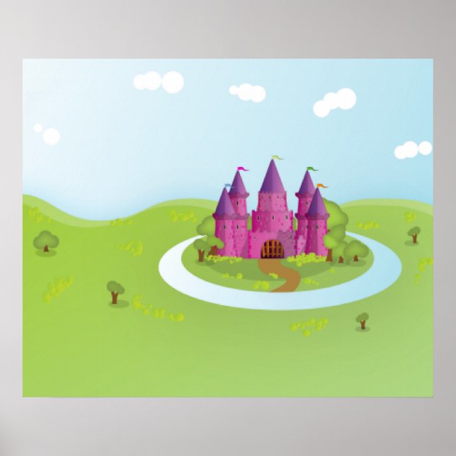 Póster Edición pixelada del castillo FairyTail (Frente)