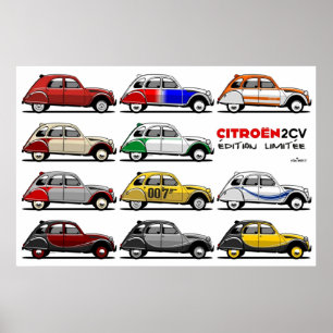 Póster Ediciones limitadas de Citroën 2CV