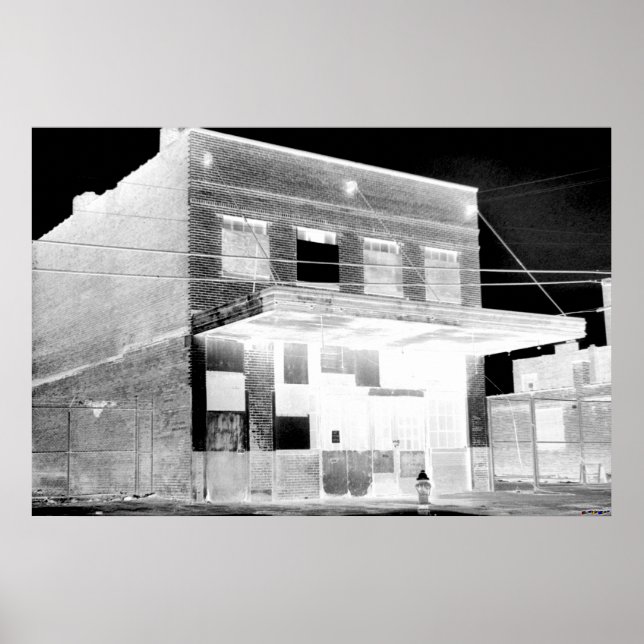 Póster Edificio abandonado antiguo negativo (Frente)