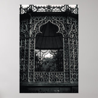 Póster Edificio abstracto en blanco y negro