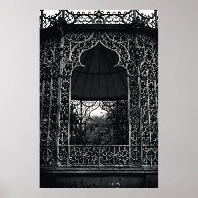 Póster Edificio abstracto en blanco y negro (Frente)