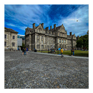 Póster Edificio antiguo del Trinity College en Dublín, Ir