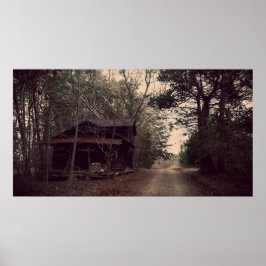 Póster Edificio antiguo y camino de tierra