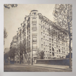 Póster Edificio Art Déco en París, años 30
