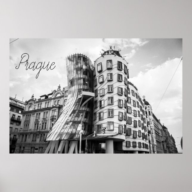 Póster Edificio Bailarín en Praga (Frente)
