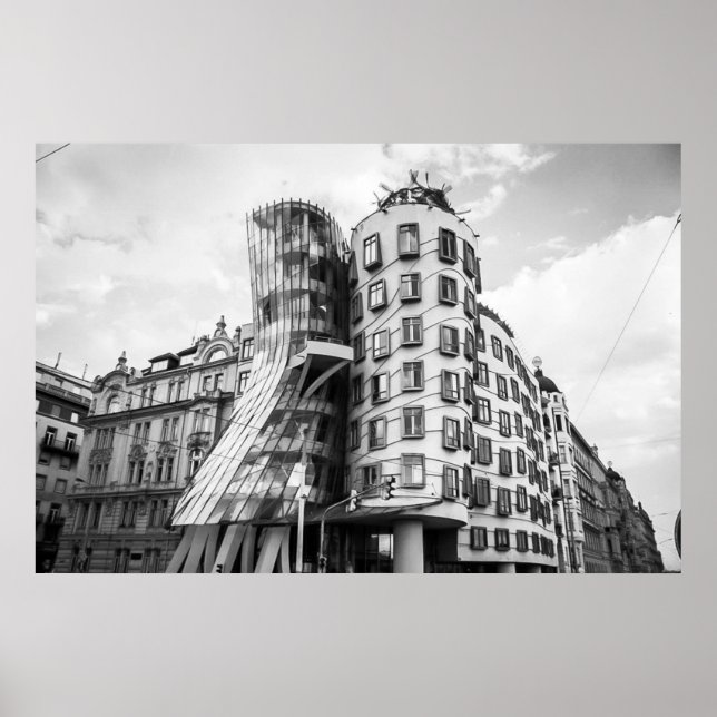 Póster Edificio Bailarín en Praga (Frente)