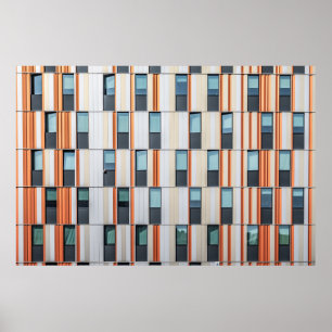 Póster Edificio blanco y naranja