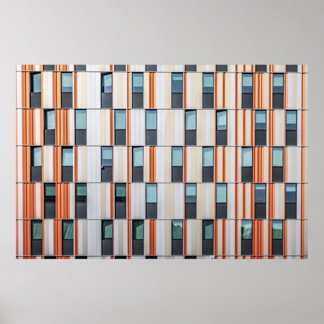Póster Edificio blanco y naranja (Frente)