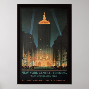 Póster Edificio Central de Nueva York de 1929