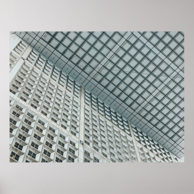 Póster Edificio comercial de altura blanca (Frente)