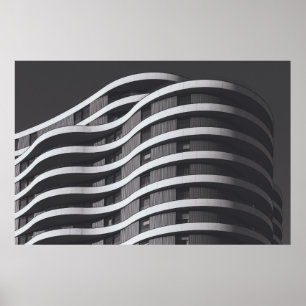 PÓSTER EDIFICIO COMERCIAL GRIS Y NEGRO