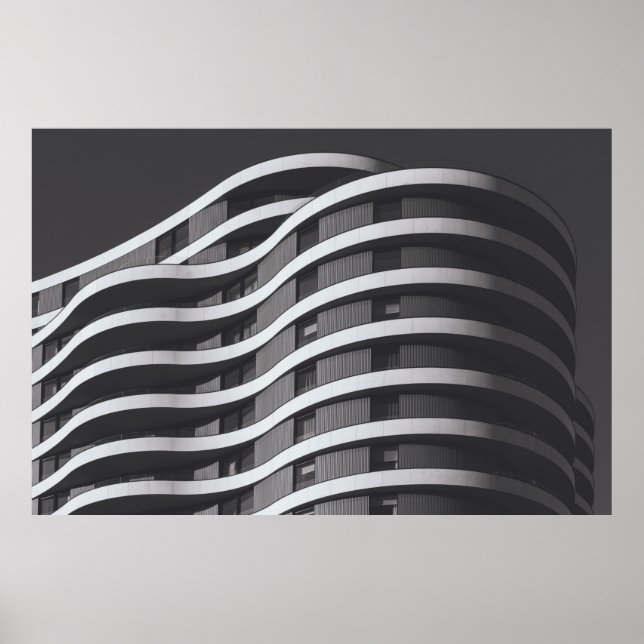 PÓSTER EDIFICIO COMERCIAL GRIS Y NEGRO (Frente)