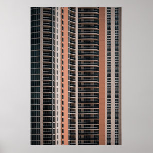 Póster Edificio de altura marrón y negro