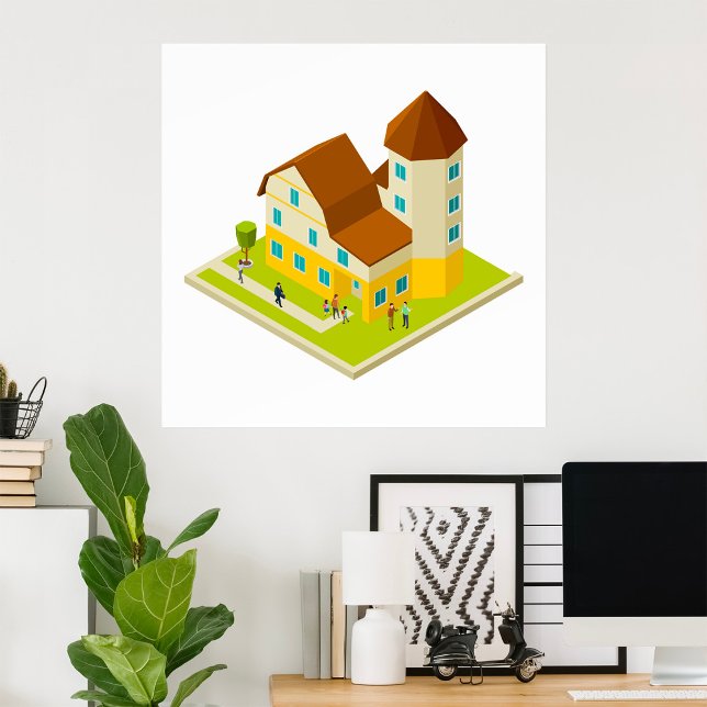 Póster Edificio de apartamentos isométrico (Subido por el creador)