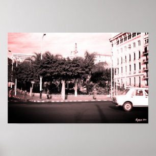 Póster Edificio de coches vintage Argel Argelia
