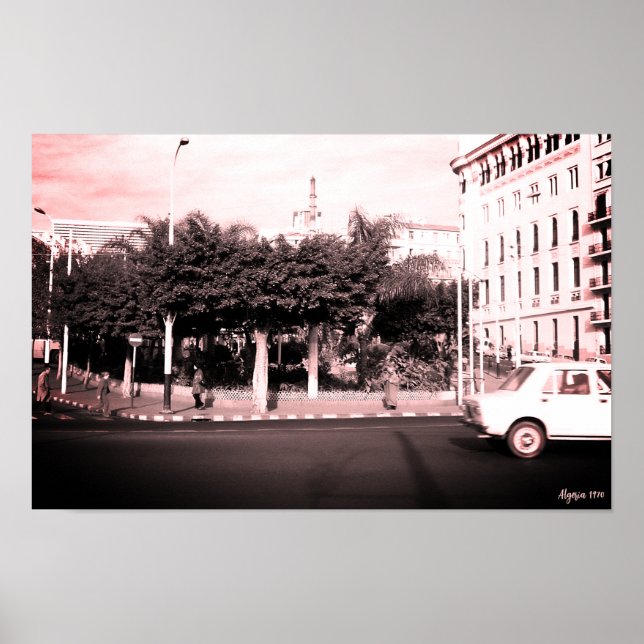 Póster Edificio de coches vintage Argel Argelia (Frente)
