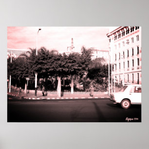 Póster Edificio de coches vintage Argel Argelia