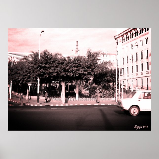 Póster Edificio de coches vintage Argel Argelia (Frente)