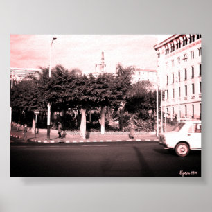Póster Edificio de coches vintage Argelia Argel