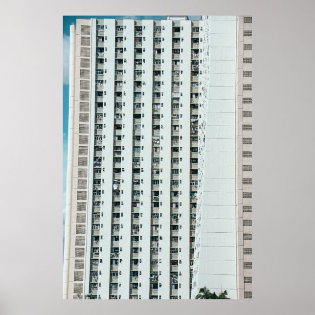 PÓSTER EDIFICIO DE CONCRETO BLANCO Y AZUL (Frente)
