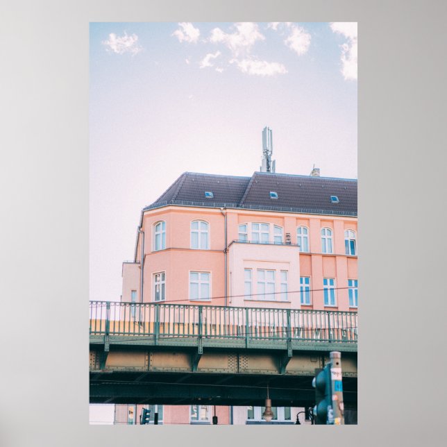 Póster EDIFICIO DE CONCRETO naranja Y BLANCO (Frente)