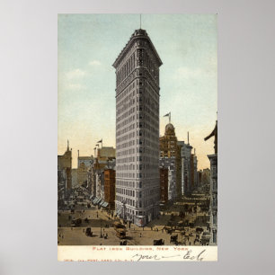 Póster Edificio de hierro plano, Nueva York City 1918 Vin
