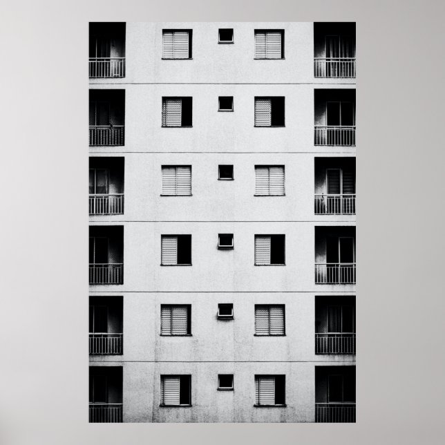 Póster Edificio de hormigón blanco (Frente)